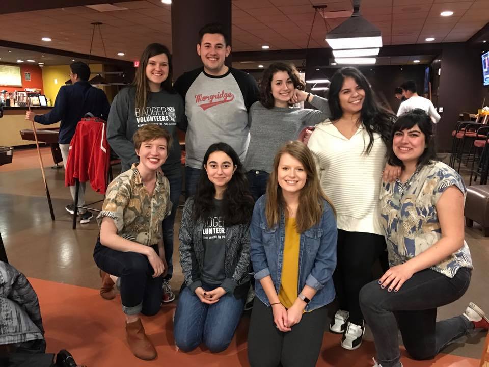 McBride at a staff social with other Morgridge Center staff and students in 2017.