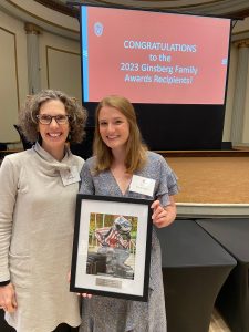 Erin Gretzinger at the 2023 Ginsberg Family Award ceremony