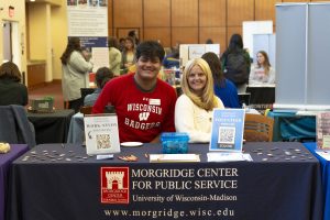 Adrian Jauregui tabling at the 2023 Fall Public Service alongside Molly Peden