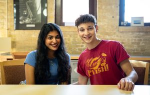 Civic Engagement Interns Mira Halker and Sam Arnold