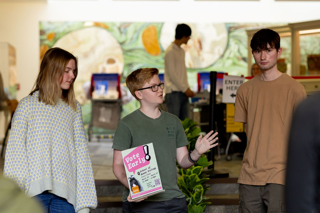 Students in the civic design course devised enhancements to help motivate first-time voters to continue to participate in future elections.
