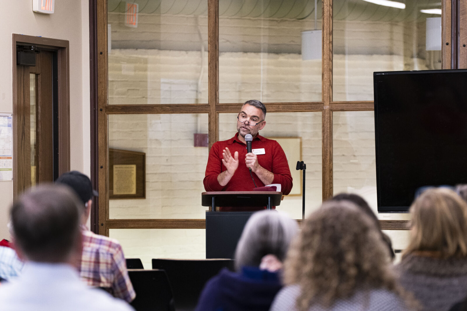 Attendees heard from Dr. Travis Wright, who impressed the importance of the work the Morgridge Center does to shape the student experience and impact the broader Madison community during the center's 30-Year Celebration Event in October 2025.